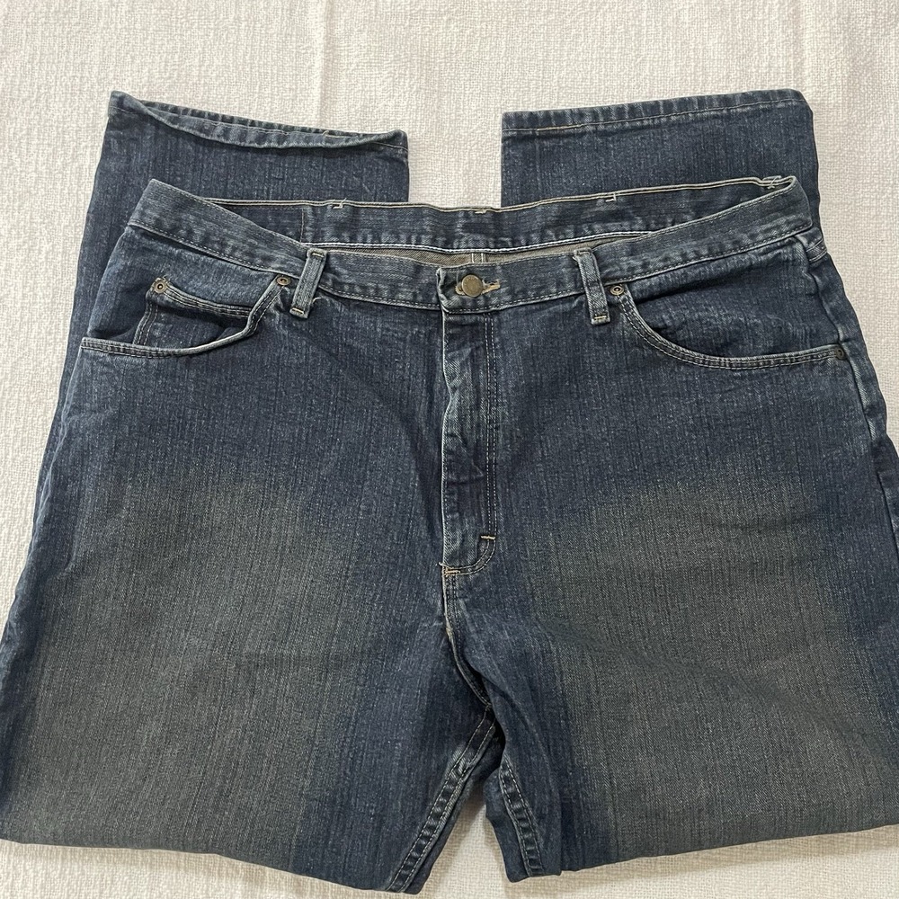 Wrangler Men's 40 X 30 Jeans Blue Denim Relaxed Fit 100% Cotton Worn In Y2k